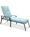 Agio Wythburn Mix And Match Lattice Outdoor Chaise Lounge In Spa Light Blue,bronze Finish