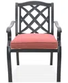Agio Wythburn Mix And Match Lattice Outdoor Dining Chair In Peony Brick Red,pewter Finish