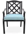 Agio Wythburn Mix And Match Lattice Outdoor Dining Chair In Spa Light Blue,bronze Finish