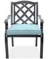 Agio Wythburn Mix And Match Lattice Outdoor Dining Chair In Spa Light Blue,pewter Finish