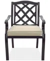Agio Wythburn Mix And Match Lattice Outdoor Dining Chair In Straw Natural,bronze Finish