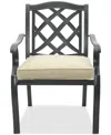 Agio Wythburn Mix And Match Lattice Outdoor Dining Chair In Straw Natural,pewter Finish
