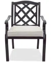 Agio Wythburn Mix And Match Lattice Outdoor Dining Chair In Pearl White,bronze Finish