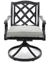 Agio Wythburn Mix And Match Lattice Outdoor Swivel Chair In Oyster Light Grey,bronze Finish