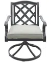 Agio Wythburn Mix And Match Lattice Outdoor Swivel Chair In Oyster Light Grey,pewter Finish