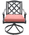 Agio Wythburn Mix And Match Lattice Outdoor Dining Chair In Peony Brick Red,pewter Finish