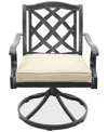 Agio Wythburn Mix And Match Lattice Outdoor Swivel Chair In Straw Natural,pewter Finish