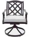 Agio Wythburn Mix And Match Lattice Outdoor Swivel Chair In Pearl White,bronze Finish