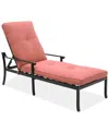 Agio Wythburn Mix And Match Scroll Outdoor Chaise Lounge In Peony Brick Red,bronze Finish
