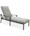 Agio Wythburn Mix And Match Scroll Outdoor Chaise Lounge In Oyster Light Grey,pewter Finish
