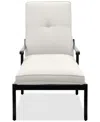 Agio Wythburn Mix And Match Scroll Outdoor Chaise Lounge In Pearl White,bronze Finish