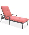 Agio Wythburn Mix And Match Scroll Outdoor Chaise Lounge In Peony Brick Red,pewter Finish