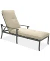 Agio Wythburn Mix And Match Scroll Outdoor Chaise Lounge In Straw Natural,pewter Finish