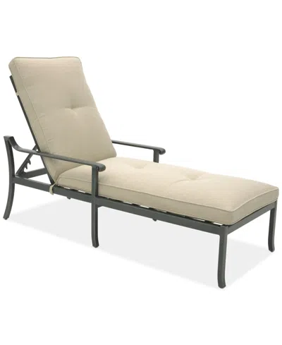 Agio Wythburn Mix And Match Scroll Outdoor Chaise Lounge In Straw Natural,pewter Finish