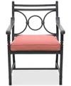 Agio Wythburn Mix And Match Scroll Outdoor Dining Chair In Peony Brick Red,bronze Finish