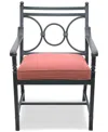 Agio Wythburn Mix And Match Scroll Outdoor Dining Chair In Peony Brick Red,pewter Finish