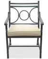 Agio Wythburn Mix And Match Scroll Outdoor Dining Chair In Straw Natural,pewter Finish