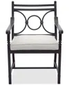 Agio Wythburn Mix And Match Scroll Outdoor Dining Chair In Pearl White,bronze Finish