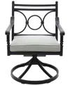 Agio Wythburn Mix And Match Scroll Outdoor Swivel Chair In Oyster Light Grey,bronze Finish