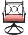 Agio Wythburn Mix And Match Scroll Outdoor Swivel Chair In Peony Brick Red,bronze Finish