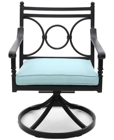 AGIO WYTHBURN MIX AND MATCH SCROLL OUTDOOR SWIVEL CHAIR, CREATED FOR MACY'S