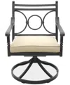 Agio Wythburn Mix And Match Scroll Outdoor Swivel Chair In Straw Natural,pewter Finish