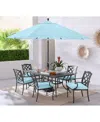 Agio Wythburn Outdoor Dining 7 Pc Set (72"x38" Table & 6 Lattice Dining Chairs)