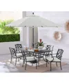 Agio Wythburn Outdoor Dining 7 Pc Set (72"x38" Table & 6 Lattice Dining Chairs)