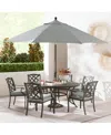 Agio Wythburn Outdoor Dining 7pc Set (60" Round Table & 6 Lattice Dining Chairs)