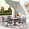Agio Wythburn Outdoor Dining 7pc Set (60" Round Table & 6 Lattice Dining Chairs)