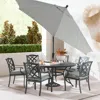 Agio Wythburn Outdoor Dining 7pc Set (60" Round Table & 6 Lattice Dining Chairs)