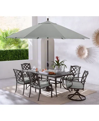 Agio Wythburn Outdoor Dining 7pc Set (72"x38" Table & 4 Lattice Dining Chairs & 2 Lattice Swivel Chairs)
