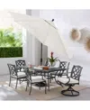 Agio Wythburn Outdoor Dining 7pc Set (72"x38" Table & 4 Lattice Dining Chairs & 2 Lattice Swivel Chairs)