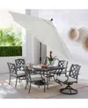 Agio Wythburn Outdoor Dining 7pc Set (72"x38" Table & 4 Lattice Dining Chairs & 2 Lattice Swivel Chairs)