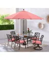 Agio Wythburn Outdoor Dining 7pc Set (72"x38" Table & 4 Lattice Dining Chairs & 2 Lattice Swivel Chairs)