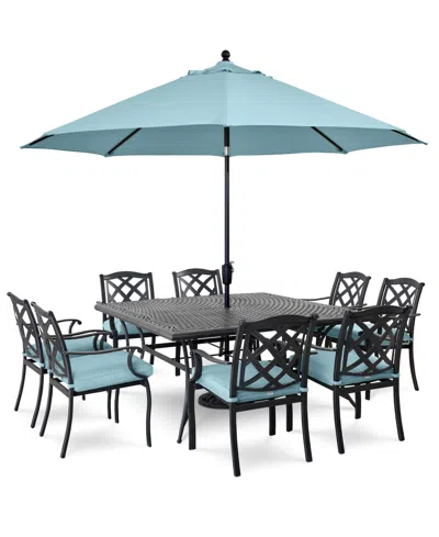 Agio Wythburn Outdoor Dining 9pc Set (64" Square Table & 8 Lattice Dining Chairs), Created For Macy's