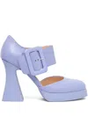 Agl Attilio Giusti Leombruni 110mm Buckle-strap Platform Pumps In Purple