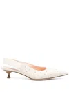 Agl Attilio Giusti Leombruni Sling-back Pumps With Decorative Micro-studs In Neutrals