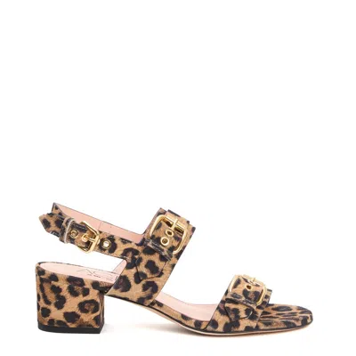 Agl Attilio Giusti Leombruni 45mm Leopard Heel Sandal In Animal Print