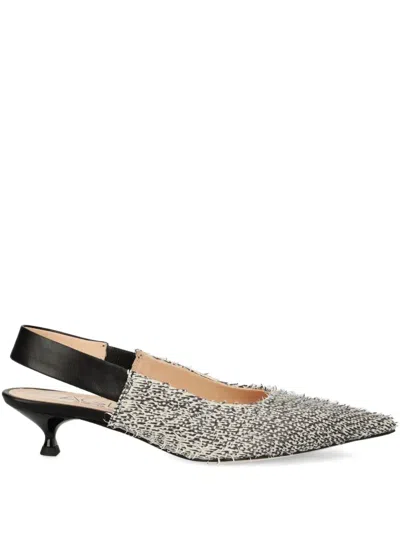 Agl Attilio Giusti Leombruni 45mm Slingback Textured Pumps In White