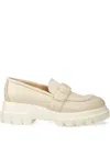 Agl Attilio Giusti Leombruni Cream Moccasin With Rubber Sole In Neutral