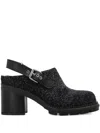 Agl Attilio Giusti Leombruni 85mm Franky Buckle-strap Mules In Black