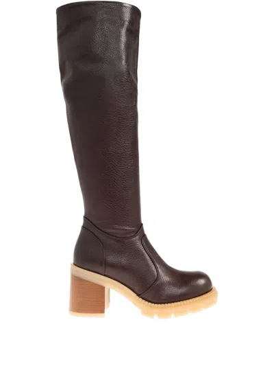 Agl Attilio Giusti Leombruni 85mm Leather Boots In Brown