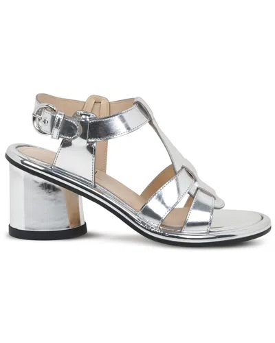 Agl Attilio Giusti Leombruni Agl Alison Leather Sandal In Silver