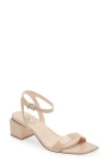 Agl Attilio Giusti Leombruni Angie Block Heel Asymmetric Slide Sandal In Neutral