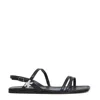 Agl Attilio Giusti Leombruni Agl Black Flat Sandals With Straps In Black