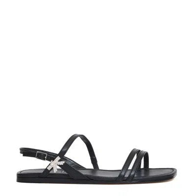 Agl Attilio Giusti Leombruni Agl Black Flat Sandals With Straps