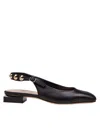 Agl Attilio Giusti Leombruni Sling-back Angie L Spike In Black Leather With Studs In Black