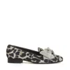 Agl Attilio Giusti Leombruni Agl Bow Moccasin Rhinestone And Leopard Print In Black