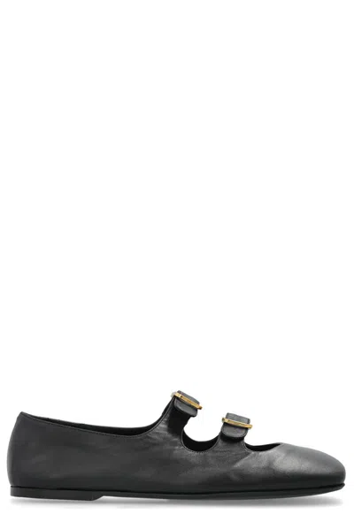 Agl Attilio Giusti Leombruni Agl Double Strap Ballet Flat Shoes In Black